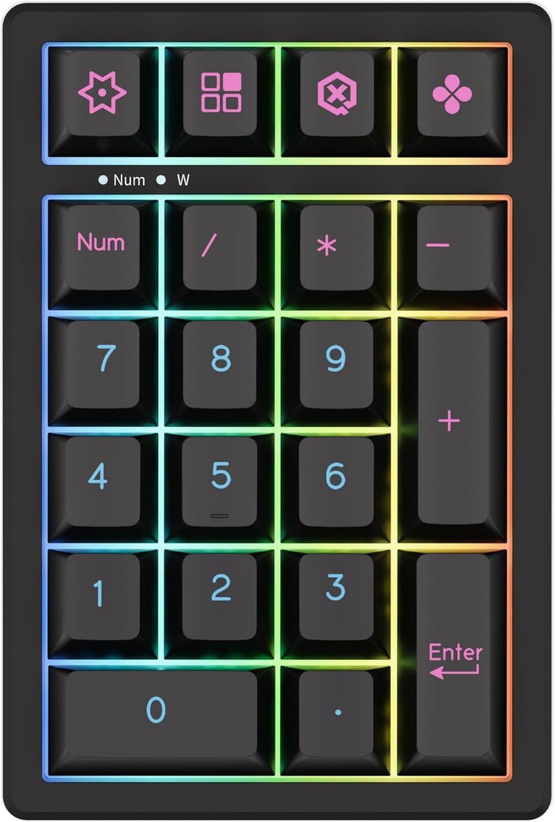 KEYCOOL K21 Mechanical Number Keypad Wireless Numeric Keyboard, Hot-swappable Bluetooth Numpad 5.0/2.4GHz, RGB Numerical Programmable Keyboard for Laptop Mac Win iOS Android - Image 1